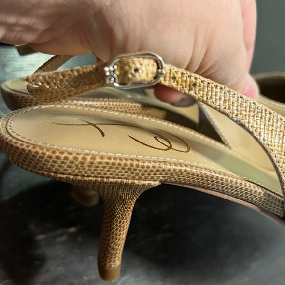 Sam Edelman Bianka Slingback Pointed Toe Pump Buff Tan Raffia Womans 8 - Picture 15 of 16